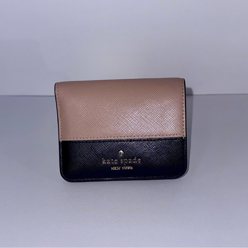 kate spade Two-Tone Beige and Black Mini Wallet